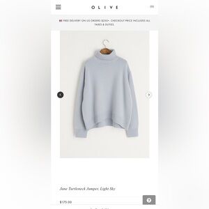 Olive Clothing: Sky Blue Women’s Jane Turtleneck Jumper